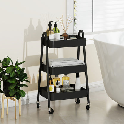 Three-Tier Storage Trolley - Black