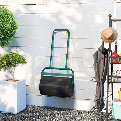 38L Fillable Cylinder Steel Lawn Roller - Dark Green