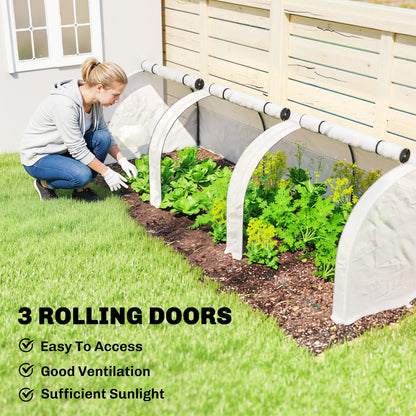 295 x 100 cm Low Tunnel Greenhouse - White