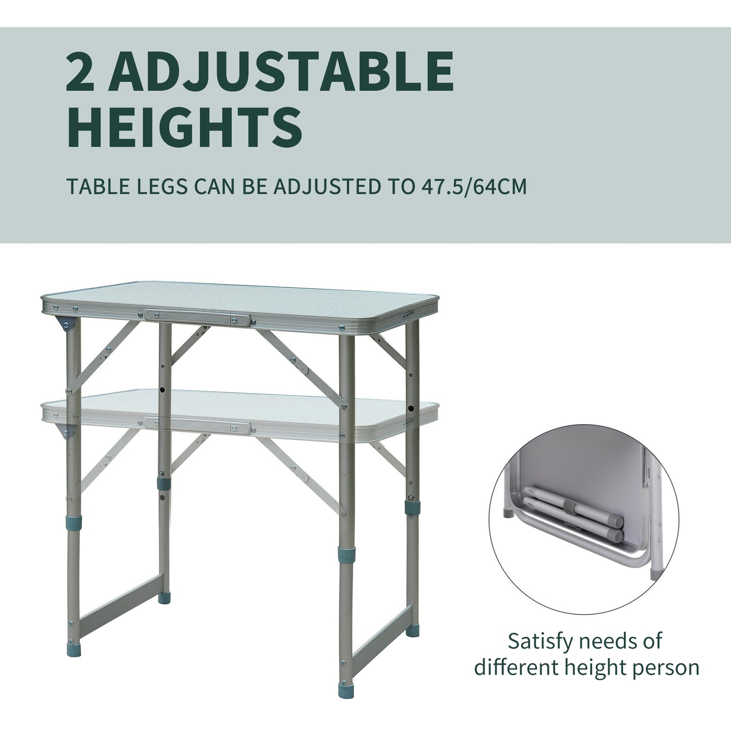 Patio Foldable Picnic Table-Silver