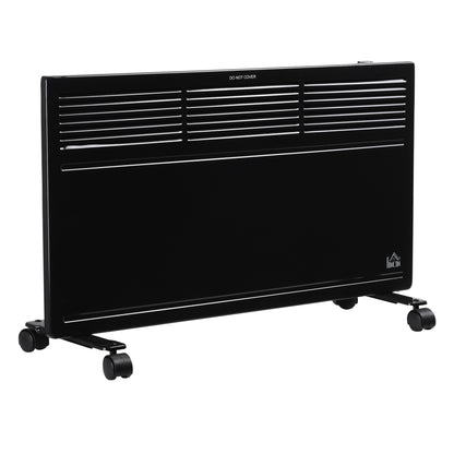 POWER Convector Radiator, Energy Saving Freestanding or Wall-mounted Heating with 2 Heat Settings Safety Cut-Off, Black
