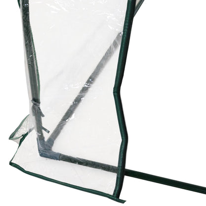 Mini Greenhouse, Small Polytunnel Green House with Zipped Doors, Steel Frame for Garden Patio, 250 x 100 x 80cm, Clear