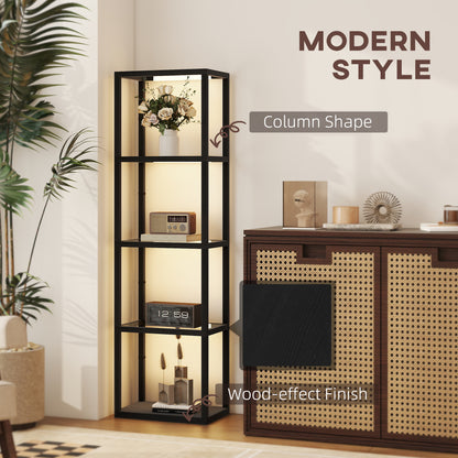 Four-Shelf Floor Lamp - Black
