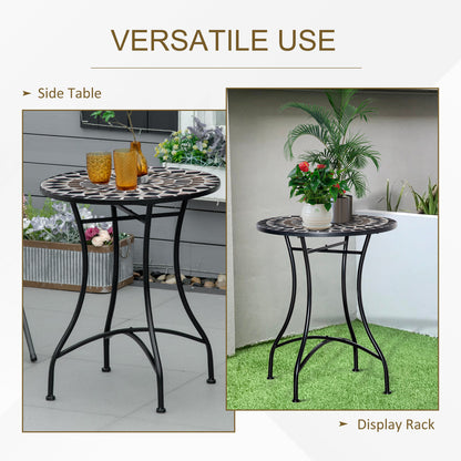 Φ60cm Mosaic Outdoor Patio Table - Black