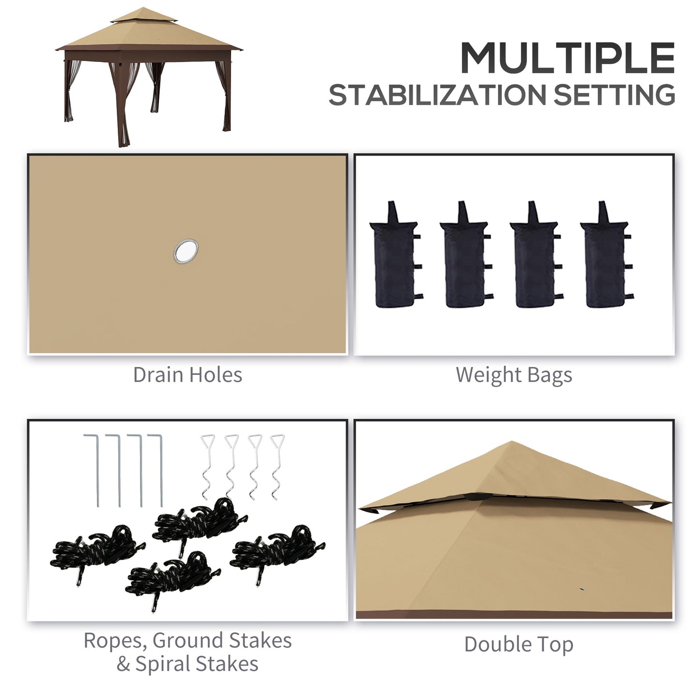 3 x 3(m) Pop Up Gazebo with Mosquito Netting, Easy Setup Marquee Party Tent with 1-Button Push, Double Roof, Carry Bag