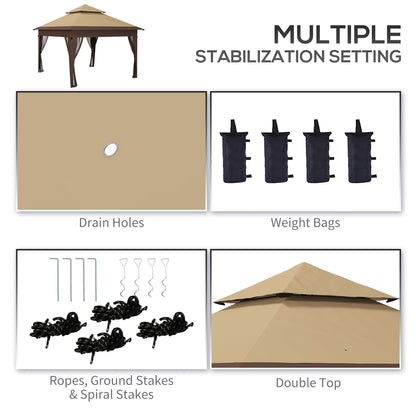 3 x 3(m) Pop Up Gazebo with Mosquito Netting, Easy Setup Marquee Party Tent with 1-Button Push, Double Roof, Carry Bag