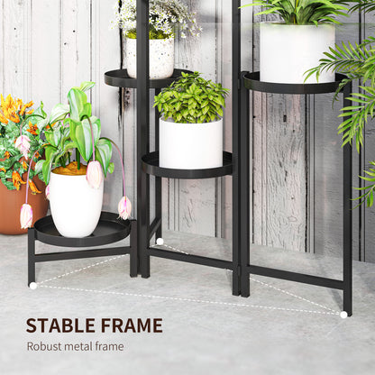 3 Tier Plant Stand Indoor Outdoor, Foldable Corner Plant Stands for Multiple Plants