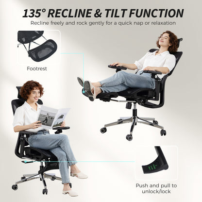 Ergonomic Office Chair, High Back Mesh Desk Chair, Black