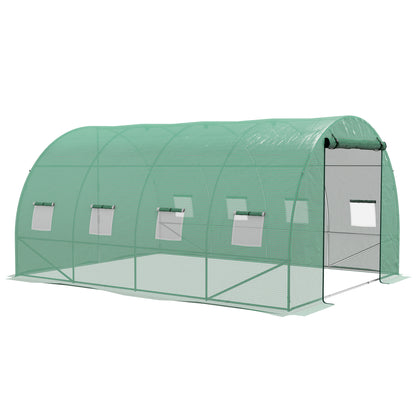 Sprinkler System Polytunnel Greenhouse, 4 x 3(m), Green