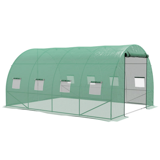 Sprinkler System Polytunnel Greenhouse, 4 x 3(m), Green