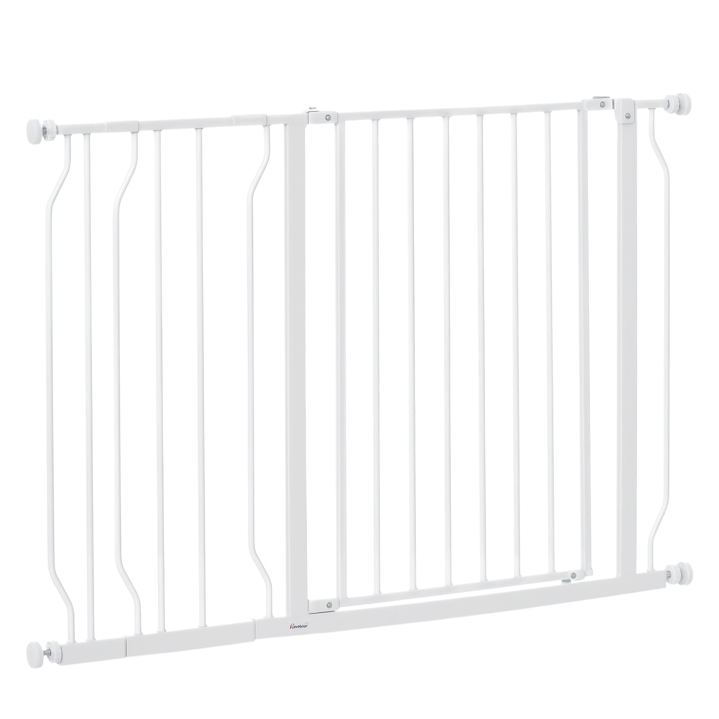 Wide Dog Safety Gate, with Door Pressure, for Doorways, Hallways, Staircases - White