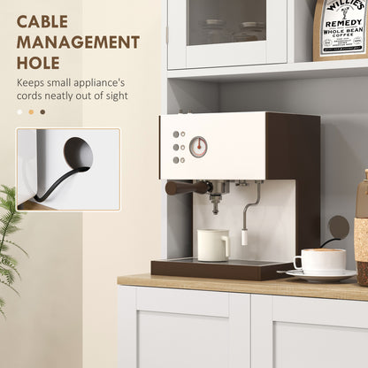 Two-Part Kitchen Storage Cabinet - White