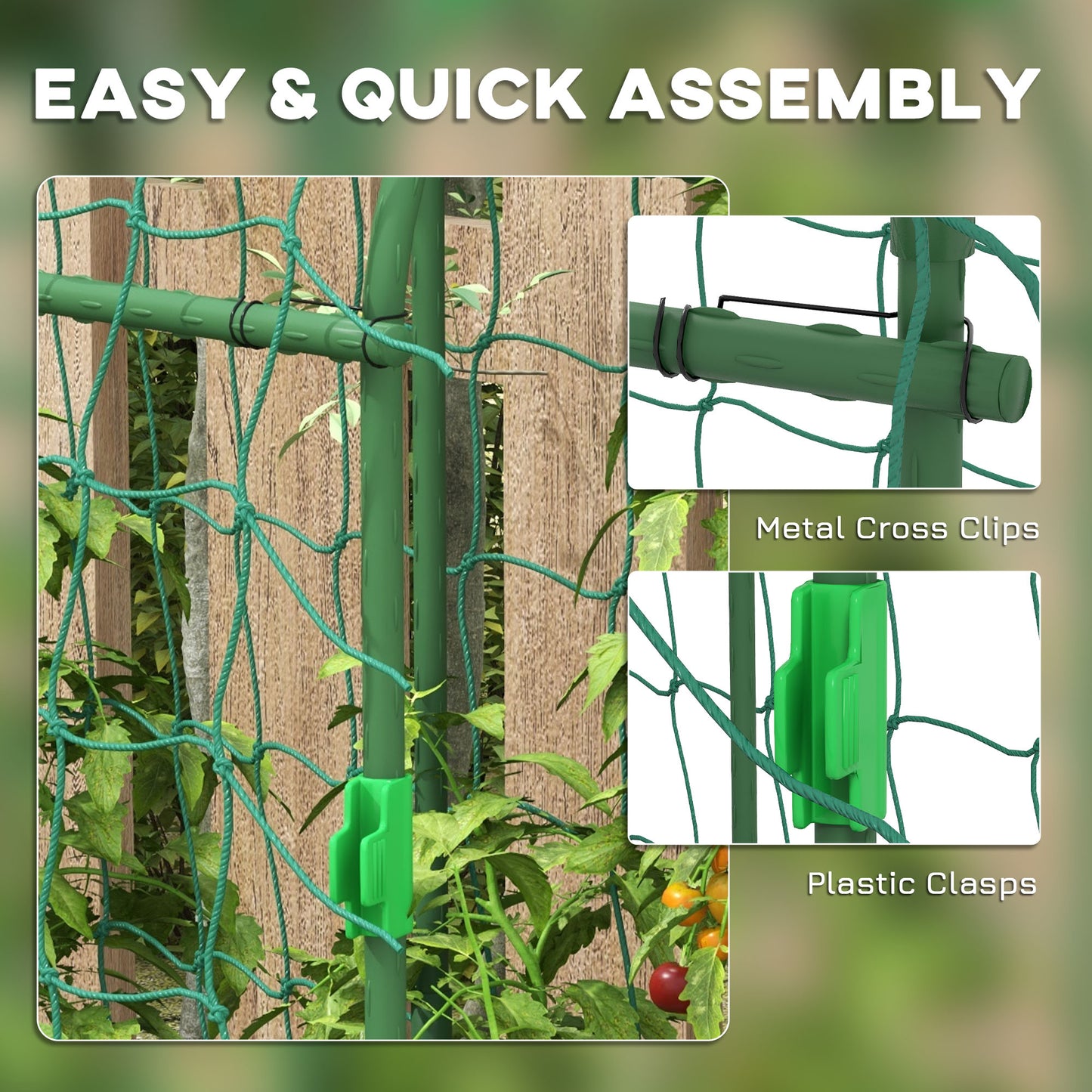 183 cm Tall Metal Garden Trellis, Arch Trellis for Climbing Plants Outdoor with Climbing Net