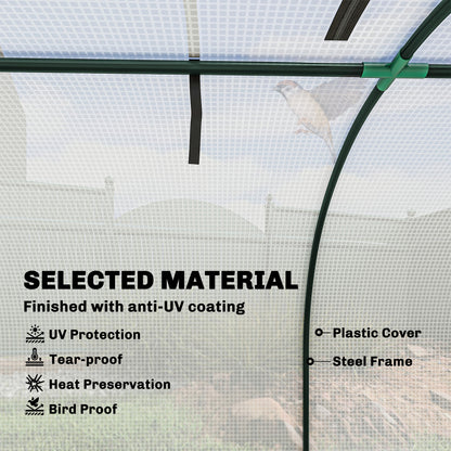 295 x 100 cm Low Tunnel Greenhouse - White