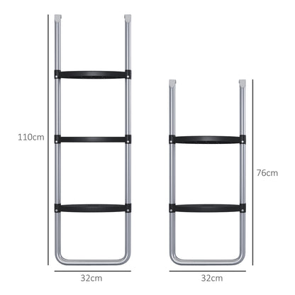 Galvanised Steel Trampoline Ladder, 2 Steps/3 Steps Outdoor Trampoline Accessories for 6ft, 8ft, 10ft, 12ft, 13ft, 14ft