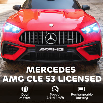 Licensed Mercedes AMG Kids Electric Car, 12V Ride On Car with Dual Motors, Remote Control for 3-6 Years, Red