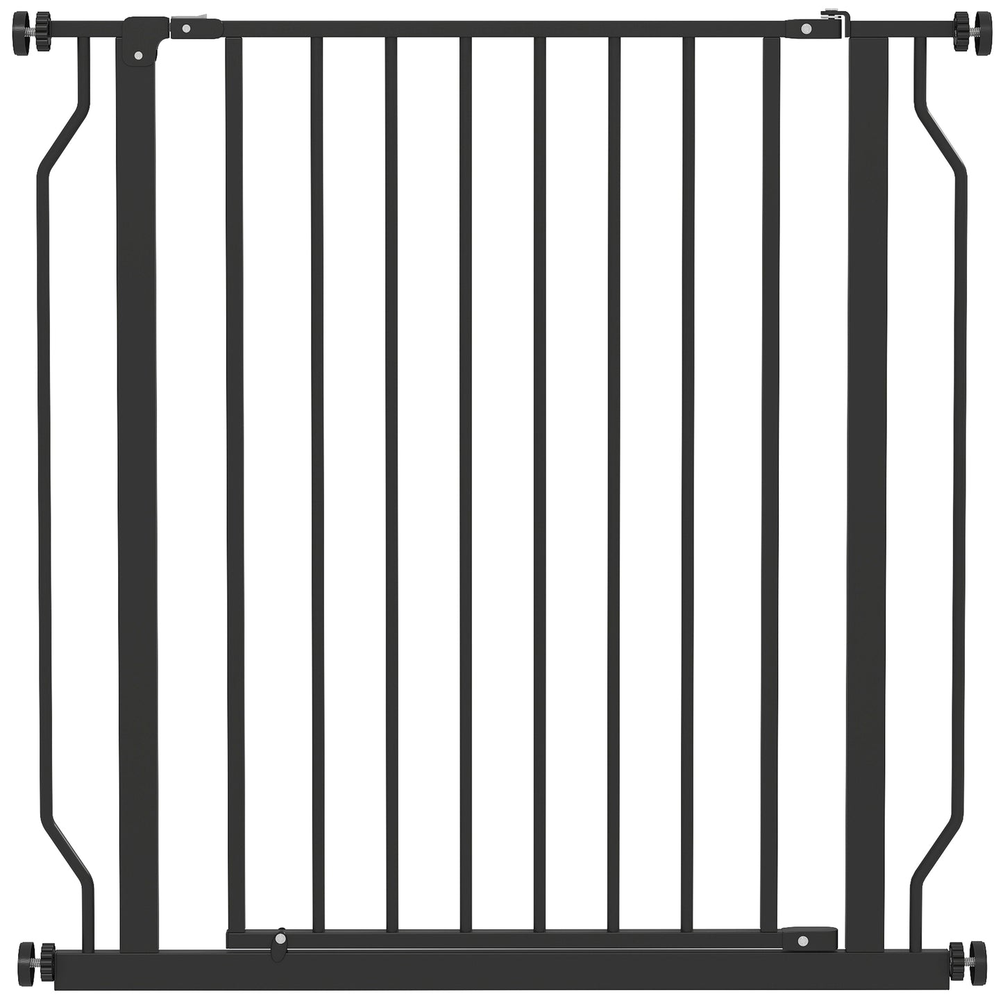 Extra Wide Dog Gate, with Door Pressure, for Doorways, Hallways, Staircases - Black