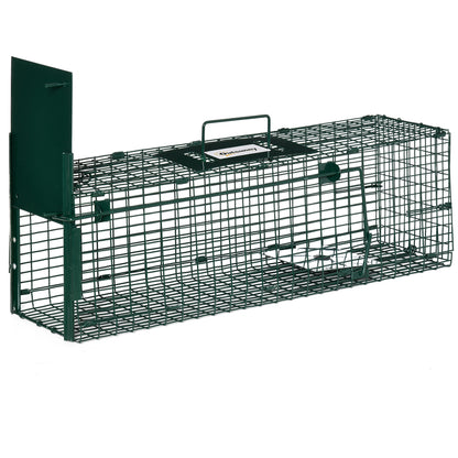 Metal Rat Trap with Single Door, for Small Animals, Dark Green