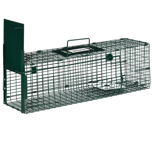 Metal Rat Trap with Single Door, for Small Animals, Dark Green