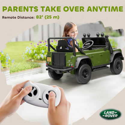 Kids Ride On Car with Remote Control, Music, Horn, 4 Spring Suspension Wheels, LED Lights for 3-5 Years Old, Green