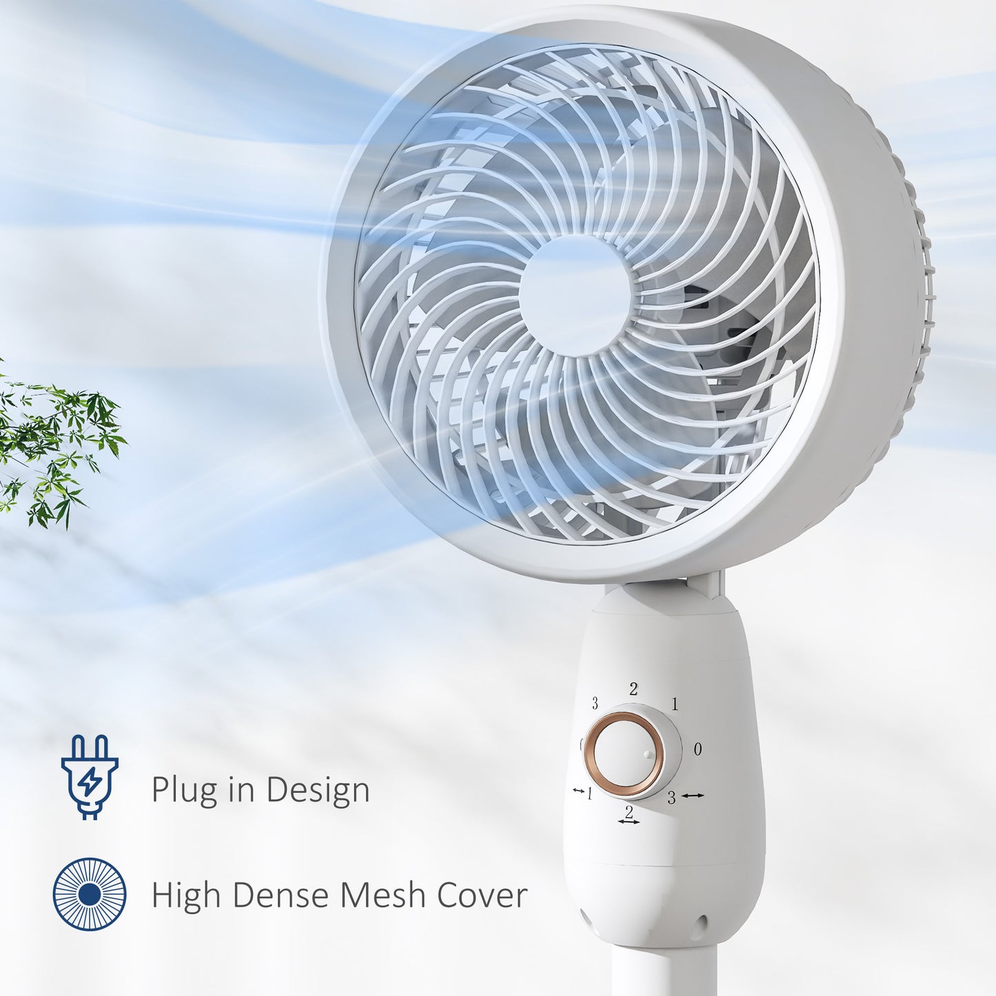 Pedestal Fan, Powerful Air Circulator, 36 Inch Floor Standing Fan with 3 Speed Settings, 70° Oscillating for Bedroom