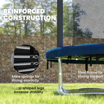 6ft Trampoline with Safety Enclosure Net, Steel Frame Outdoor Trampoline, with Edge, Safety Cover