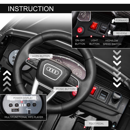 Licensed Audi RS Q8 Electric Ride On Car, with Remote Control, Black