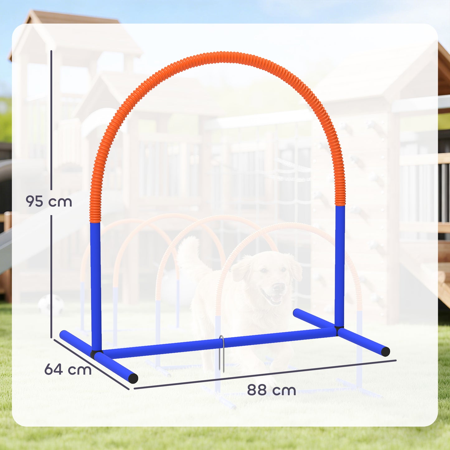 Four-Piece Portable Dog Agility Equipment - Blue