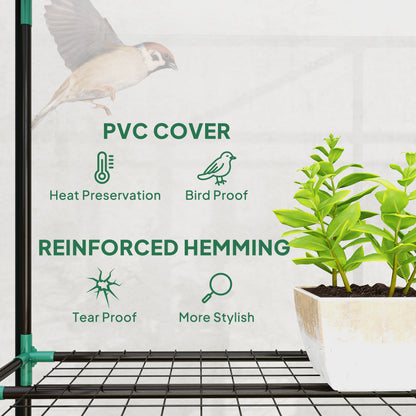 5 Tier Mini Greenhouse, Small Walk-in Greenhouse with Reinforced Plastic Cover