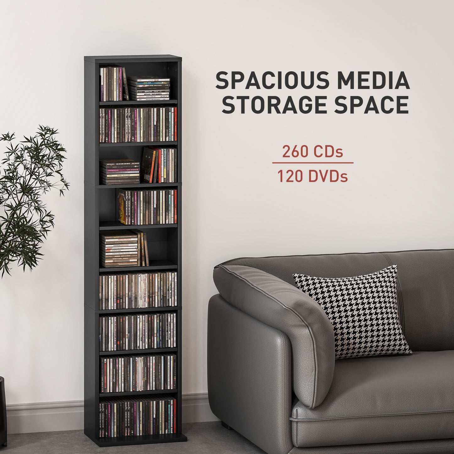 260 Narrow CD Storage Unit - Black
