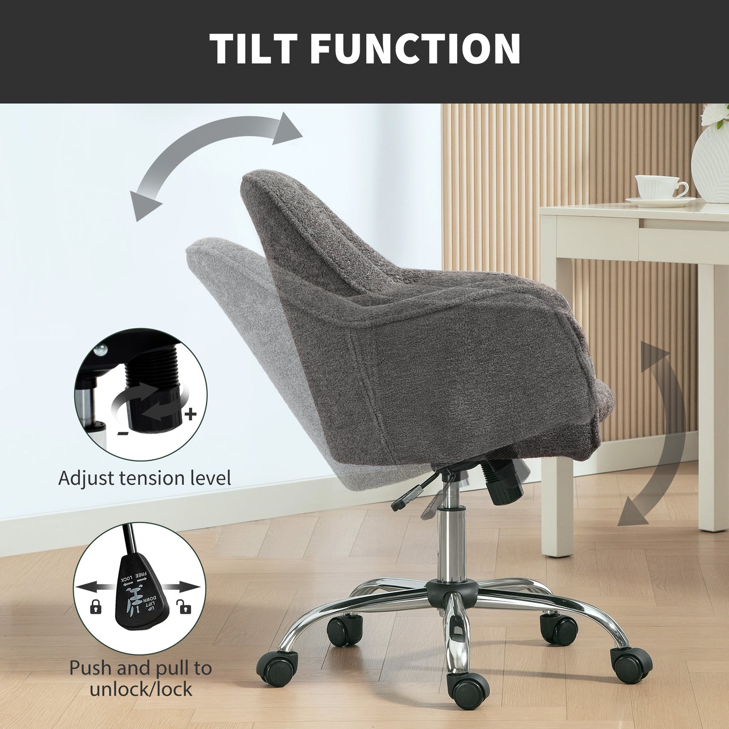 Snow Flannel Office Chair - Grey