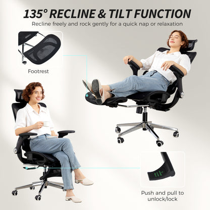 Ergonomic Office Chair, High Back Mesh Desk Chair, Black