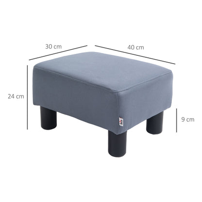 Microfiber Cloth Footstool, Small Foot Rest, Rectangle Sofa Stool for Bedroom Living Room, Grey