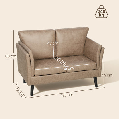 Two-Seater Leathaire Sofa - Light Brown