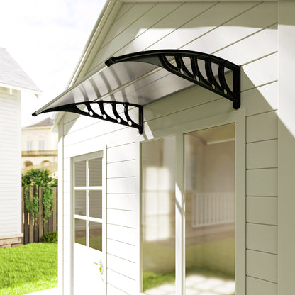 Front Door Canopy, Outdoor Awning, Rain Shelter for Window, Porch and Front/Back Door, 103 x 96.5 cm, Clear