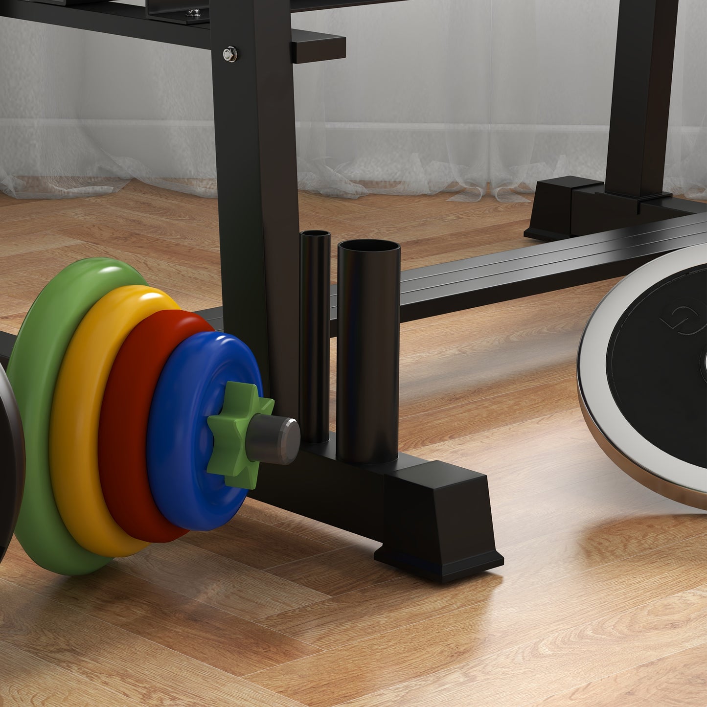 3-Tier Dumbbell Rack, Versatile Weight Rack with 4 Weight Rods for Dumbbells, Kettlebells and Plates (Rack Only)
