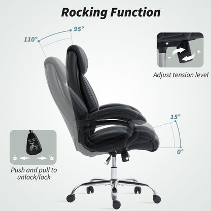 Executive Office Chair with Spring Padding - Black