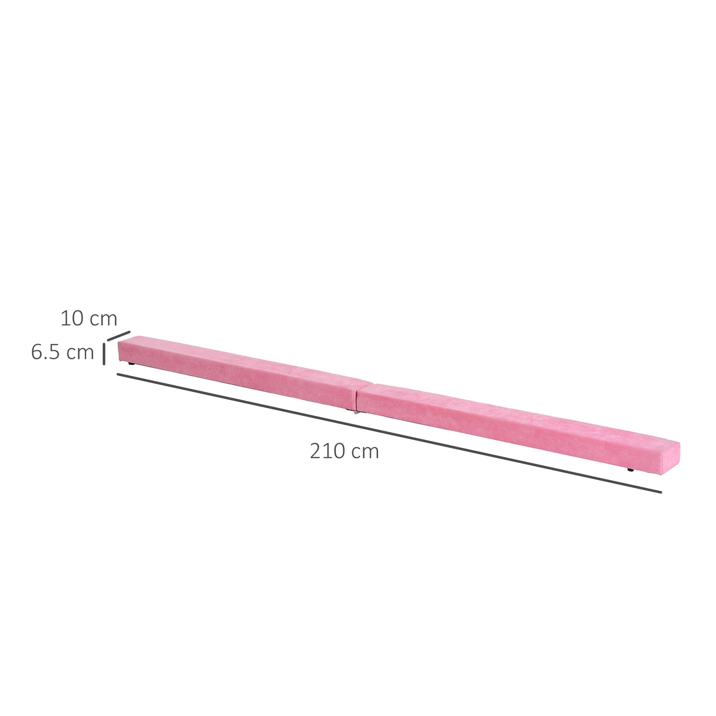 2.1M 7FT Gymnastics Folding Balance Beam Home Gym Training Exercise Sports - Pink