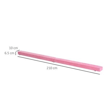 2.1M 7FT Gymnastics Folding Balance Beam Home Gym Training Exercise Sports - Pink