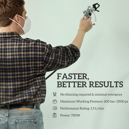 Airless Paint Sprayer, Thinning-Free Electric Paint Spray Gun for Walls, Fences & DIY Projects, Dark Blue