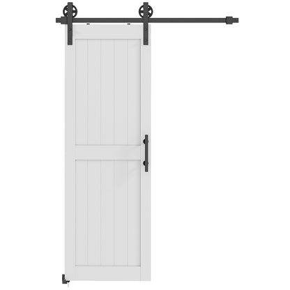 152.4cm Sliding Barn Door Kit, Sliding Door with Track, Hardware, Upgraded Rollers and Floor Guide, Handle, White