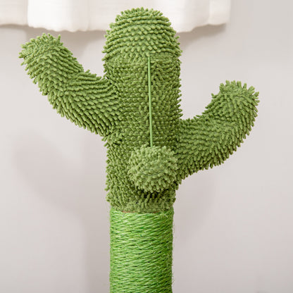 Cat Tree Cactus Sisal Scratching Post for Indoor Cats Play Tower Kitten Furniture with Hanging Ball Interactive Fun Roller Ex