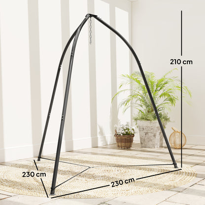 Hammock Stand for Hanging Chair Adjustable Height Tripod Hammock Chair Stand Only with Chain, 150 kg Capacity, Black