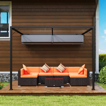 3 x 3 m Pergola, with Sliding Canopy - Grey