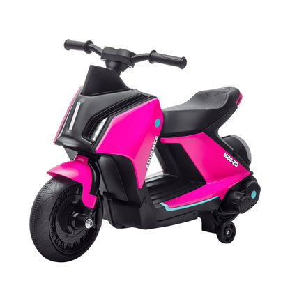 6V Kids Electric Motorbike Ride On Toy w/ Music LED Lights Training Wheels for Girls Boy 2-4 Years Pink