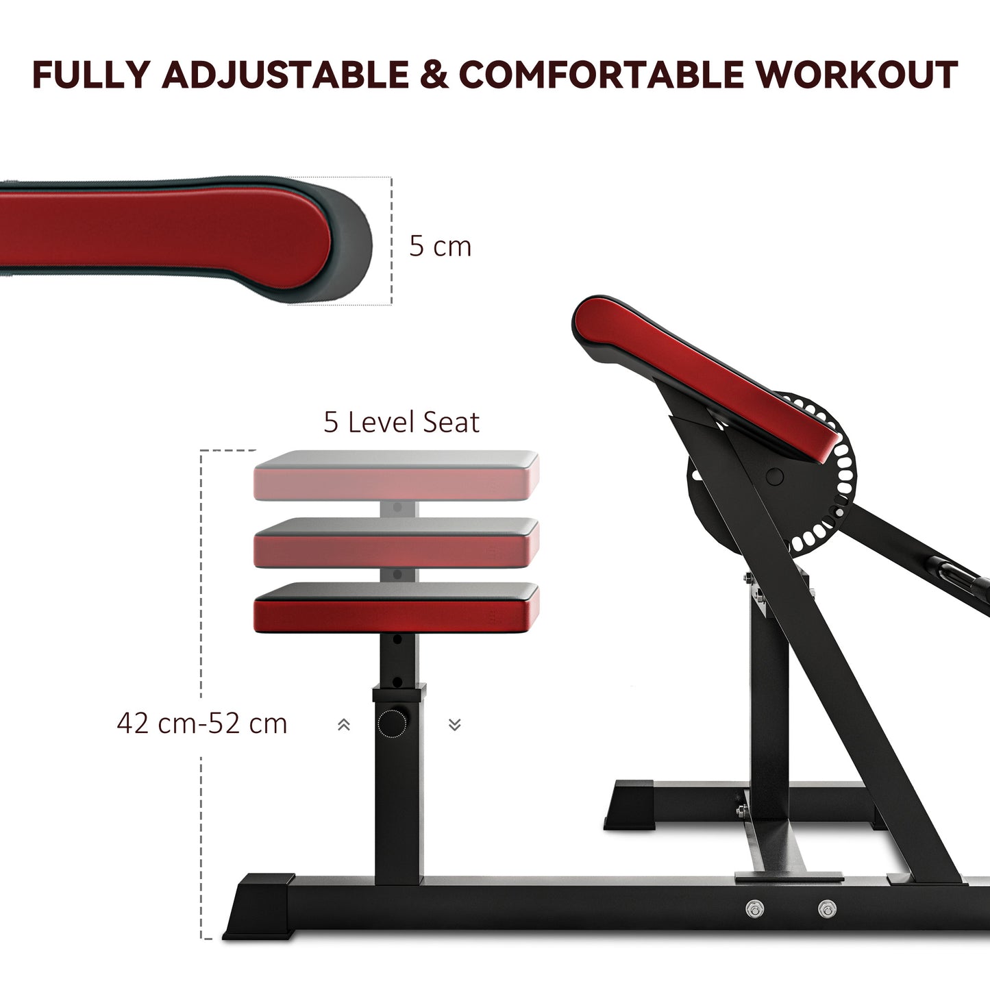 Adjustable Preacher Curl Bench, Multi-Functional Weight Bench with Handlebar and Elbow Cushion for Home and Outdoor Gym