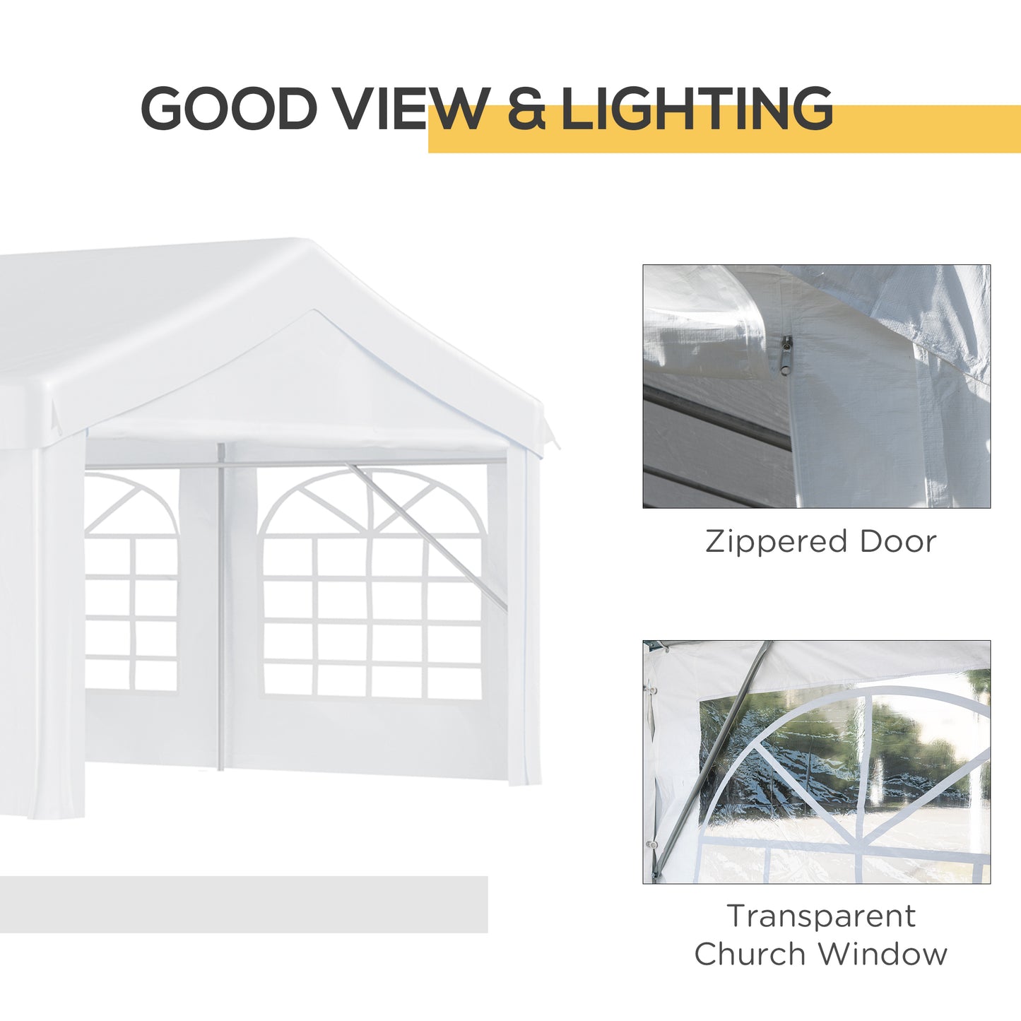 8m x 4m Garden Gazebo Marquee Wedding Shelter Level 4 Wind Protection, White