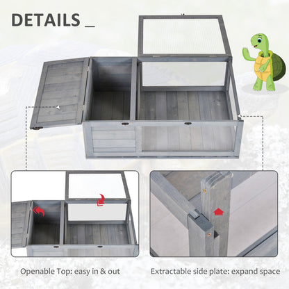Tortoise House, Small Reptile Wooden House, with Mesh Roofs, Side Panels, for Turtles, Lizards, Geckos and Snakes