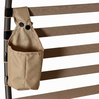 Egg Chair with Cushion & Side Pocket - Sand
