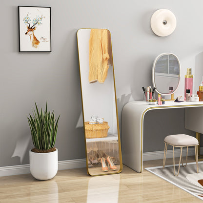 40 x 160 cm Rectangular Full Length Mirror - Gold Tone